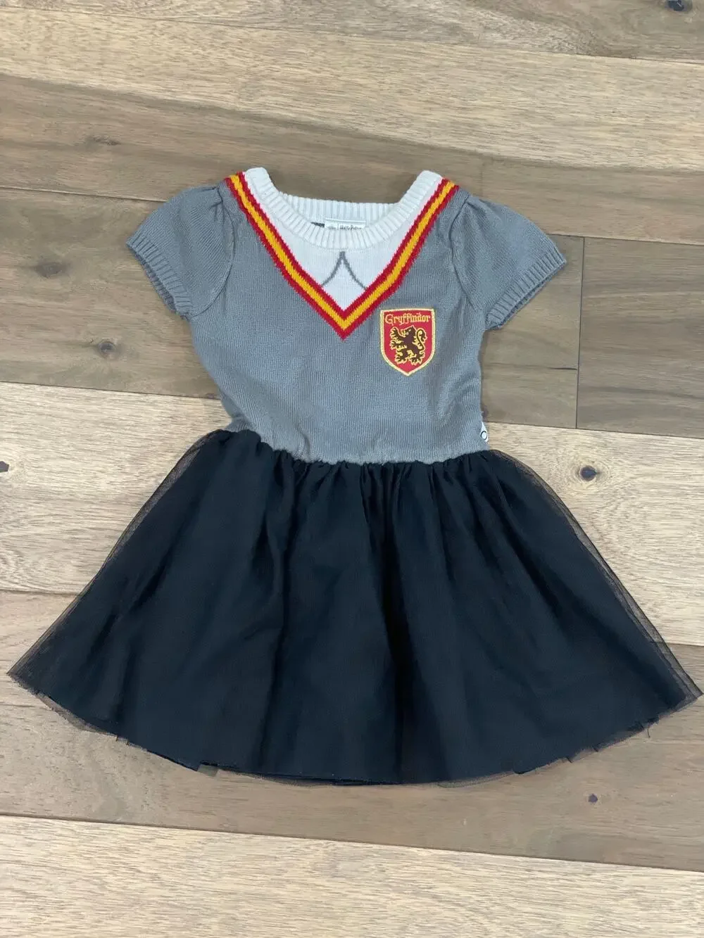 Harry Potter Gryffindor Dress 3T Gray Knit and Black Tulle